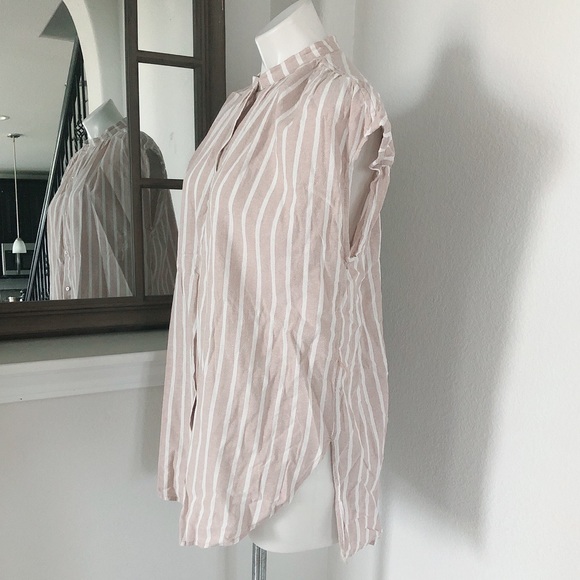 Lucky Brand Top Cotton Stripe Oversized Shirt Size L - Picture 5 of 9
